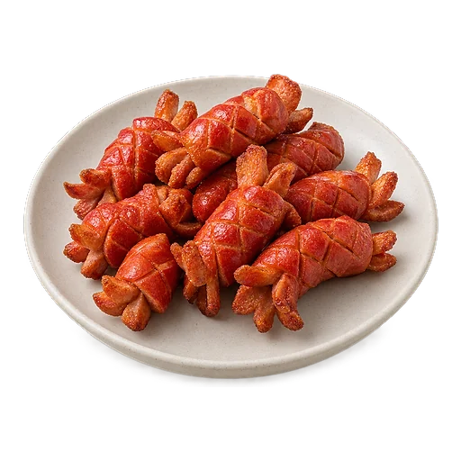 Fried red sausage