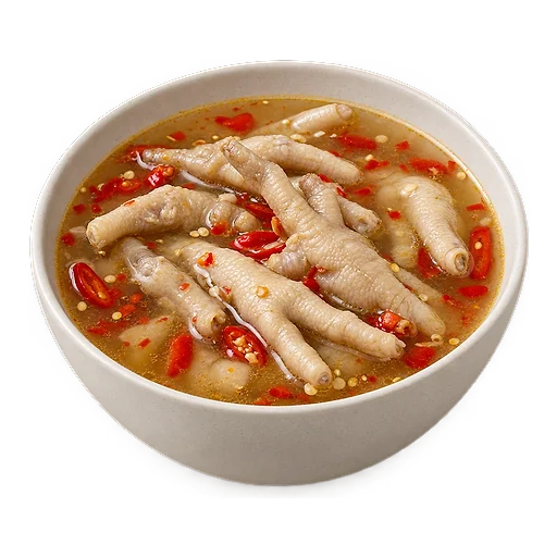 Spicy chicken feet soup